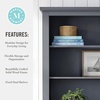 image:imageMartha Stewart Lily Pond Modular 3 Drawer Cabinet and Hutch Sharkey Gray  Brushed Stainless Hardware PreAssembled Drawer Glides Solid Wood FrameLegs Open Hutch Shelves Rear Cord ManagementSlate Blue