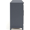 image:imageMartha Stewart Lily Pond Modular 3 Drawer Cabinet and Hutch Sharkey Gray  Brushed Stainless Hardware PreAssembled Drawer Glides Solid Wood FrameLegs Open Hutch Shelves Rear Cord ManagementSlate Blue FrameGunmetal Hardware