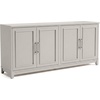 image:imageMartha Stewart Lily Pond Modular 3 Drawer Cabinet and Hutch Sharkey Gray  Brushed Stainless Hardware PreAssembled Drawer Glides Solid Wood FrameLegs Open Hutch Shelves Rear Cord ManagementSharkey Gray FrameBrushed Stainless Steel Hardware