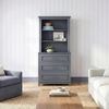 image:imageMartha Stewart Lily Pond Modular 3 Drawer Cabinet and Hutch Sharkey Gray  Brushed Stainless Hardware PreAssembled Drawer Glides Solid Wood FrameLegs Open Hutch Shelves Rear Cord ManagementSlate Blue FrameGunmetal Hardware
