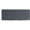image:imageMartha Stewart Lily Pond Modular 3 Drawer Cabinet and Hutch Sharkey Gray  Brushed Stainless Hardware PreAssembled Drawer Glides Solid Wood FrameLegs Open Hutch Shelves Rear Cord ManagementSlate Blue FrameGunmetal Hardware