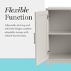 image:imageMartha Stewart Lily Pond Modular 3 Drawer Cabinet and Hutch Sharkey Gray  Brushed Stainless Hardware PreAssembled Drawer Glides Solid Wood FrameLegs Open Hutch Shelves Rear Cord ManagementSharkey Gray FrameBrushed Stainless Steel Hardware