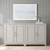 image:imageMartha Stewart Lily Pond Modular 3 Drawer Cabinet and Hutch Sharkey Gray  Brushed Stainless Hardware PreAssembled Drawer Glides Solid Wood FrameLegs Open Hutch Shelves Rear Cord ManagementSharkey Gray FrameBrushed Stainless Steel Hardware