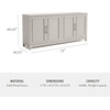 image:imageMartha Stewart Lily Pond Modular 3 Drawer Cabinet and Hutch Sharkey Gray  Brushed Stainless Hardware PreAssembled Drawer Glides Solid Wood FrameLegs Open Hutch Shelves Rear Cord ManagementSharkey Gray FrameBrushed Stainless Steel Hardware