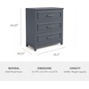 image:imageMartha Stewart Lily Pond Modular 3 Drawer Cabinet and Hutch Sharkey Gray  Brushed Stainless Hardware PreAssembled Drawer Glides Solid Wood FrameLegs Open Hutch Shelves Rear Cord ManagementSlate Blue FrameGunmetal Hardware