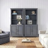 image:imageMartha Stewart Lily Pond Modular 3 Drawer Cabinet and Hutch Sharkey Gray  Brushed Stainless Hardware PreAssembled Drawer Glides Solid Wood FrameLegs Open Hutch Shelves Rear Cord ManagementSlate Blue FrameGunmetal Hardware