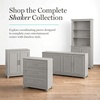 image:imageMartha Stewart Lily Pond Modular 3 Drawer Cabinet and Hutch Sharkey Gray  Brushed Stainless Hardware PreAssembled Drawer Glides Solid Wood FrameLegs Open Hutch Shelves Rear Cord ManagementSharkey Gray FrameBrushed Stainless Steel Hardware