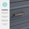 image:imageMartha Stewart Lily Pond Modular 3 Drawer Cabinet and Hutch Sharkey Gray  Brushed Stainless Hardware PreAssembled Drawer Glides Solid Wood FrameLegs Open Hutch Shelves Rear Cord ManagementSlate Blue FrameGunmetal Hardware