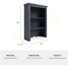 image:imageMartha Stewart Lily Pond Modular 3 Drawer Cabinet and Hutch Sharkey Gray  Brushed Stainless Hardware PreAssembled Drawer Glides Solid Wood FrameLegs Open Hutch Shelves Rear Cord ManagementSlate Blue FrameGunmetal Hardware