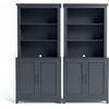 image:imageMartha Stewart Lily Pond Modular 3 Drawer Cabinet and Hutch Sharkey Gray  Brushed Stainless Hardware PreAssembled Drawer Glides Solid Wood FrameLegs Open Hutch Shelves Rear Cord ManagementSlate Blue FrameGunmetal Hardware
