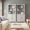 image:imageMartha Stewart Lily Pond Modular 3 Drawer Cabinet and Hutch Sharkey Gray  Brushed Stainless Hardware PreAssembled Drawer Glides Solid Wood FrameLegs Open Hutch Shelves Rear Cord ManagementSharkey Gray FrameBrushed Stainless Steel Hardware