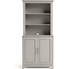 image:imageMartha Stewart Lily Pond Modular 3 Drawer Cabinet and Hutch Sharkey Gray  Brushed Stainless Hardware PreAssembled Drawer Glides Solid Wood FrameLegs Open Hutch Shelves Rear Cord ManagementSharkey Gray FrameBrushed Stainless Steel Hardware