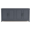 image:imageMartha Stewart Lily Pond Modular 3 Drawer Cabinet and Hutch Sharkey Gray  Brushed Stainless Hardware PreAssembled Drawer Glides Solid Wood FrameLegs Open Hutch Shelves Rear Cord ManagementSlate Blue FrameGunmetal Hardware