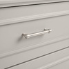 image:imageMartha Stewart Lily Pond Modular 3 Drawer Cabinet and Hutch Sharkey Gray  Brushed Stainless Hardware PreAssembled Drawer Glides Solid Wood FrameLegs Open Hutch Shelves Rear Cord ManagementSharkey Gray FrameBrushed Stainless Steel Hardware