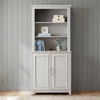 image:imageMartha Stewart Lily Pond Modular 3 Drawer Cabinet and Hutch Sharkey Gray  Brushed Stainless Hardware PreAssembled Drawer Glides Solid Wood FrameLegs Open Hutch Shelves Rear Cord ManagementSharkey Gray