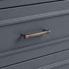 image:imageMartha Stewart Lily Pond Modular 3 Drawer Cabinet and Hutch Sharkey Gray  Brushed Stainless Hardware PreAssembled Drawer Glides Solid Wood FrameLegs Open Hutch Shelves Rear Cord ManagementSlate Blue FrameGunmetal Hardware
