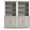 image:imageMartha Stewart Lily Pond Modular 3 Drawer Cabinet and Hutch Sharkey Gray  Brushed Stainless Hardware PreAssembled Drawer Glides Solid Wood FrameLegs Open Hutch Shelves Rear Cord ManagementSharkey Gray FrameBrushed Stainless Steel Hardware