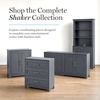 image:imageMartha Stewart Lily Pond Modular 3 Drawer Cabinet and Hutch Sharkey Gray  Brushed Stainless Hardware PreAssembled Drawer Glides Solid Wood FrameLegs Open Hutch Shelves Rear Cord ManagementSlate Blue FrameGunmetal Hardware