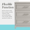 image:imageMartha Stewart Lily Pond Modular 3 Drawer Cabinet and Hutch Sharkey Gray  Brushed Stainless Hardware PreAssembled Drawer Glides Solid Wood FrameLegs Open Hutch Shelves Rear Cord ManagementSharkey Gray FrameBrushed Stainless Steel Hardware