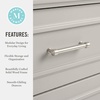 image:imageMartha Stewart Lily Pond Modular 3 Drawer Cabinet and Hutch Sharkey Gray  Brushed Stainless Hardware PreAssembled Drawer Glides Solid Wood FrameLegs Open Hutch Shelves Rear Cord ManagementSharkey Gray FrameBrushed Stainless Steel Hardware