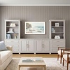 image:imageMartha Stewart Lily Pond Modular 3 Drawer Cabinet and Hutch Sharkey Gray  Brushed Stainless Hardware PreAssembled Drawer Glides Solid Wood FrameLegs Open Hutch Shelves Rear Cord ManagementSharkey Gray FrameBrushed Stainless Steel Hardware