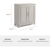 image:imageMartha Stewart Lily Pond Modular 3 Drawer Cabinet and Hutch Sharkey Gray  Brushed Stainless Hardware PreAssembled Drawer Glides Solid Wood FrameLegs Open Hutch Shelves Rear Cord ManagementSharkey Gray FrameBrushed Stainless Steel Hardware