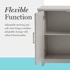 image:imageMartha Stewart Lily Pond Modular 3 Drawer Cabinet and Hutch Sharkey Gray  Brushed Stainless Hardware PreAssembled Drawer Glides Solid Wood FrameLegs Open Hutch Shelves Rear Cord ManagementSharkey Gray FrameBrushed Stainless Steel Hardware