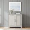 image:imageMartha Stewart Lily Pond Modular 3 Drawer Cabinet and Hutch Sharkey Gray  Brushed Stainless Hardware PreAssembled Drawer Glides Solid Wood FrameLegs Open Hutch Shelves Rear Cord ManagementSharkey Gray FrameBrushed Stainless Steel Hardware