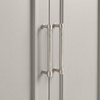 image:imageMartha Stewart Lily Pond Modular 3 Drawer Cabinet and Hutch Sharkey Gray  Brushed Stainless Hardware PreAssembled Drawer Glides Solid Wood FrameLegs Open Hutch Shelves Rear Cord ManagementSharkey Gray FrameBrushed Stainless Steel Hardware