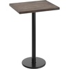 image:imageFlash Furniture Commercial 24x30 Tabletop and 18 Round Base Dark Brown  Bar Height Black Cast Iron Base AntiRust Indoor Use 18 Round BaseDark Brown TopBlack Base