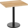 image:imageFlash Furniture Commercial 24x30 Tabletop and 18 Round Base Dark Brown  Dining Height Black Cast Iron Base AntiRust Indoor Use 18 Round BaseNatural TopBlack Base