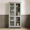 image:imageMartha Stewart Bedford Modular Shaker Cabinet and Hutch Bedford Gray  Adjustable Cabinet Shelf SoftClose Glass Doors Brushed Stainless Steel Hardware 2 Hutch ShelvesBedford Gray FrameBrushed Stainless Steel Hardware