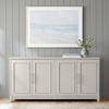 image:imageMartha Stewart Lily Pond Modular 3 Drawer Cabinet and Hutch Sharkey Gray  Brushed Stainless Hardware PreAssembled Drawer Glides Solid Wood FrameLegs Open Hutch Shelves Rear Cord ManagementSharkey Gray FrameBrushed Stainless Steel Hardware