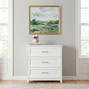 image:imageMartha Stewart Bedford Modular Shaker Cabinet and Hutch Bedford Gray  Adjustable Cabinet Shelf SoftClose Glass Doors Brushed Stainless Steel Hardware 2 Hutch ShelvesWhite FrameGold Hardware