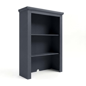 image:imageMartha Stewart Lily Pond Modular 3 Drawer Cabinet and Hutch Sharkey Gray  Brushed Stainless Hardware PreAssembled Drawer Glides Solid Wood FrameLegs Open Hutch Shelves Rear Cord ManagementSlate Blue