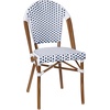 image:imageFlash Furniture 315 Glass Top Table and 2 Stack Chairs WhiteNavy  Commercial Grade IndoorOutdoor Use PE Rattan Natural Frame 2 Stack ChairsWhite  Navy RattanNatural Frame