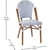 image:imageFlash Furniture 315 Glass Top Table and 2 Stack Chairs WhiteNavy  Commercial Grade IndoorOutdoor Use PE Rattan Natural Frame 2 Stack ChairsWhite  Navy RattanNatural Frame