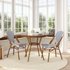 image:imageFlash Furniture 315 Glass Top Table and 2 Stack Chairs WhiteNavy  Commercial Grade IndoorOutdoor Use PE Rattan Natural Frame 2 Stack ChairsWhite  Navy RattanNatural Frame