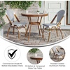 image:imageFlash Furniture 315 Glass Top Table and 2 Stack Chairs WhiteNavy  Commercial Grade IndoorOutdoor Use PE Rattan Natural Frame 2 Stack ChairsWhite  Navy RattanNatural Frame