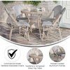 image:imageFlash Furniture 315 Glass Top Table and 4 Stack Chairs BlackWhite  Commercial Grade IndoorOutdoor Use Textilene Light Natural Frame 4 Stack ChairsBlack  White TextileneLight Natural Frame