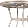 image:imageFlash Furniture 315 Glass Top Table and 4 Stack Chairs BlackWhite  Commercial Grade IndoorOutdoor Use Textilene Light Natural Frame 4 Stack ChairsBlack  White TextileneLight Natural Frame