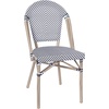 image:imageFlash Furniture 315 Glass Top Table and 4 Stack Chairs BlackWhite  Commercial Grade IndoorOutdoor Use Textilene Light Natural Frame 4 Stack ChairsBlack  White TextileneLight Natural Frame
