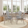 image:imageFlash Furniture 315 Glass Top Table and 4 Stack Chairs BlackWhite  Commercial Grade IndoorOutdoor Use Textilene Light Natural Frame 4 Stack ChairsBlack  White TextileneLight Natural Frame