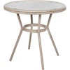 image:imageFlash Furniture 315 Glass Top Table and 4 Stack Chairs BlackWhite  Commercial Grade IndoorOutdoor Use Textilene Light Natural Frame 4 Stack ChairsBlack  White TextileneLight Natural Frame