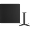 image:imageFlash Furniture 42 Square Table and 33x33 XBase Mahogany  Table Height LaminateBlack