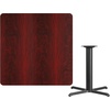 image:imageFlash Furniture 42 Square Table and 33x33 XBase Mahogany  Table Height LaminateMahogany