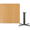 image:imageFlash Furniture 42 Square Table and 33x33 XBase Mahogany  Table Height LaminateNatural