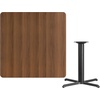 image:imageFlash Furniture 42 Square Table and 33x33 XBase Mahogany  Table Height LaminateWalnut