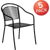 image:imageFlash Furniture 5 Pack Black Patio Arm Chair and 355 Black Patio Table with Umbrella Hole
