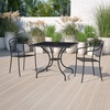 image:imageFlash Furniture 5 Pack Black Patio Arm Chair and 355 Black Patio Table with Umbrella Hole